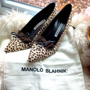RARE Manolo Blahnik Pony Hair Pointed Toe Heels